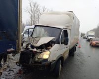 В Рязанской области в Шиловском районе «Газель» столкнулась с грузовиком