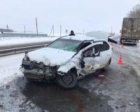 В Рязанской области в Шиловском районе легковушка столкнулась с грузовиком