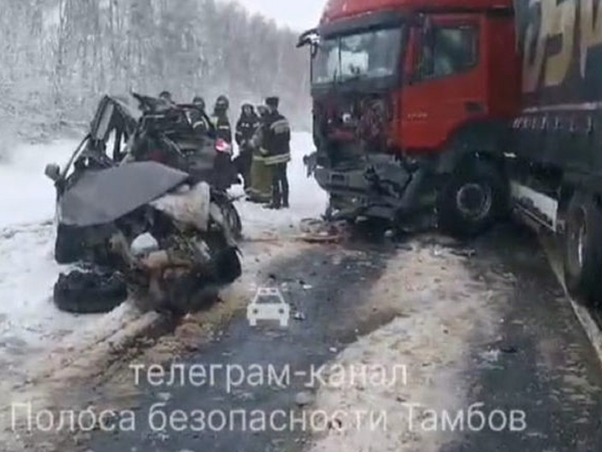 В Тамбовской области водитель и пассажир «Гранты» погибли в ДТП с фурой