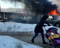 В городе Рязани начал гореть «Газель», а потом произошел взрыв