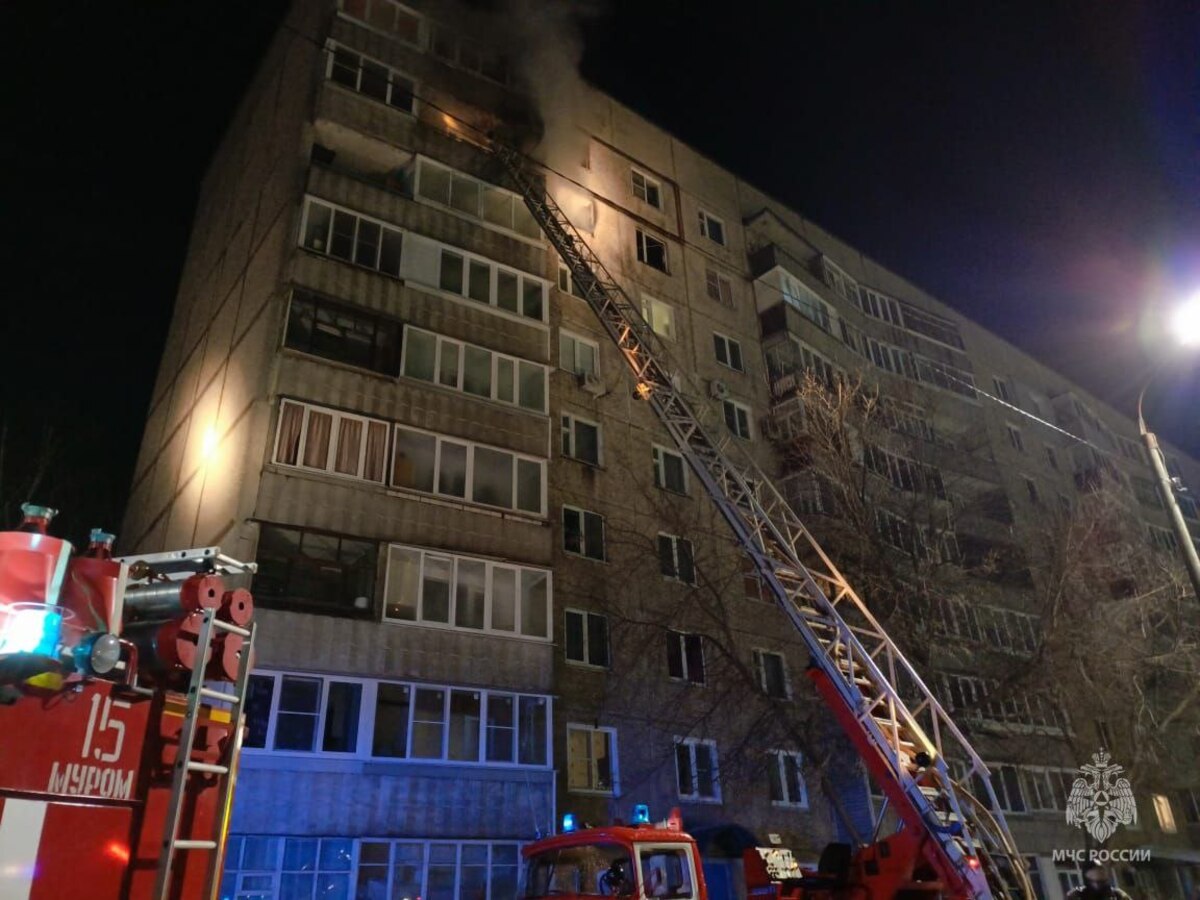 Пожар в Муроме на улице Артема