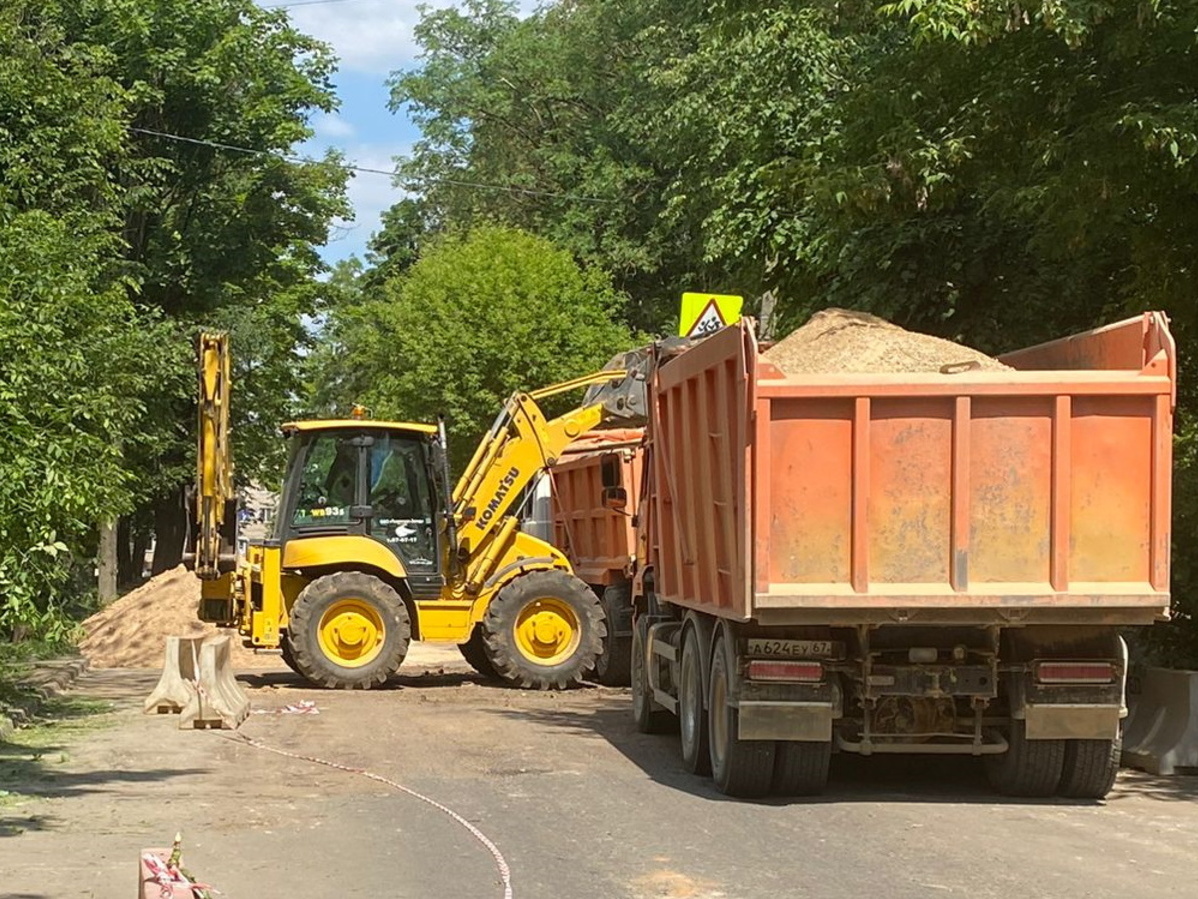 Ремонт дороги на Рыленкова