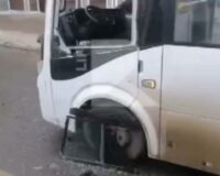 В городе Рязани на Первомайском проспекте столкнулись две маршрутки