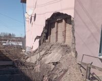 В Рязанской области в городе Скопин обрушилась стена жилого многоквартирного дома