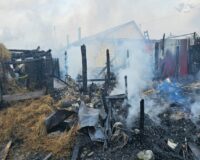 В Рязанской области в Шацком районе сгорел гараж с легковым автомобилем