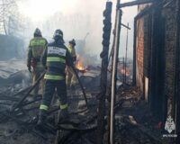 фото с места пожара в селе Ильинка