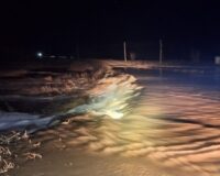 дорогу затопило во время половодья