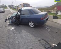 авария ПАЗ и ВАЗ Сатка