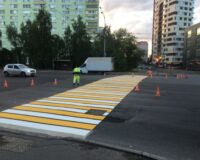 В Иванове наносят разметку на улице Лежневской