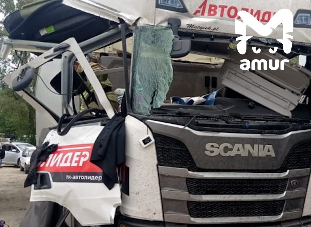 взорвалась кабина фуры