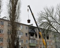 В Кирсанове Тамбовской области восстанавливают после взрыва многоэтажку