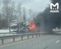 На трассе загорелся автовоз с шестью новыми Haval из Тульской области