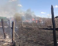 В Рязанской области в Касимовском округе из-за пала травы сгорели четыре бани