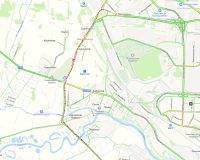 Из-за аварии у кладбища образовалась пробка.