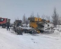 бульдозер упал