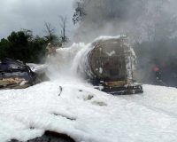 ДТП с горящими фурами