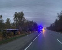 рейсовый автобус улетел в кювет