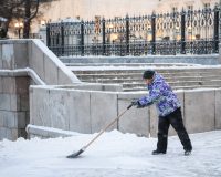 дворник, уборка снега