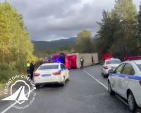 фура упала и перекрыла проезд по М-5