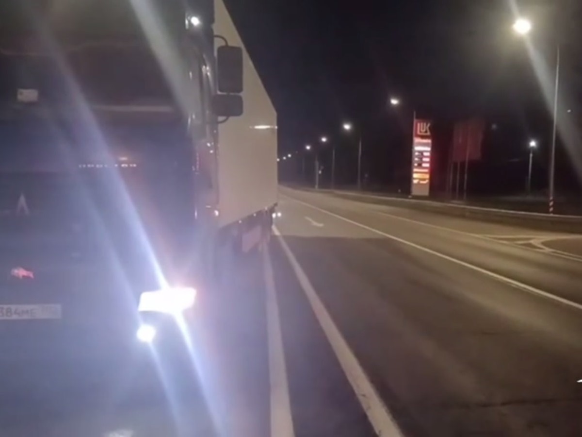 пьяный водитель МАЗа