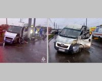 В Туле трамвай сошел с рельсов на встречку и протаранил две маршрутки