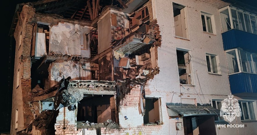 Появилось видео с места взрыва трехэтажки в поселке Тульской области