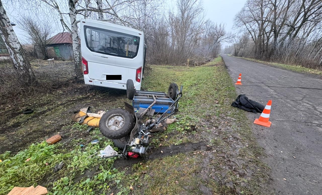 В Тамбовской области в ДТП с автобусом и мотоблоком погибла женщина