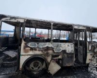 В Кинешме сгорел пассажирский автобус