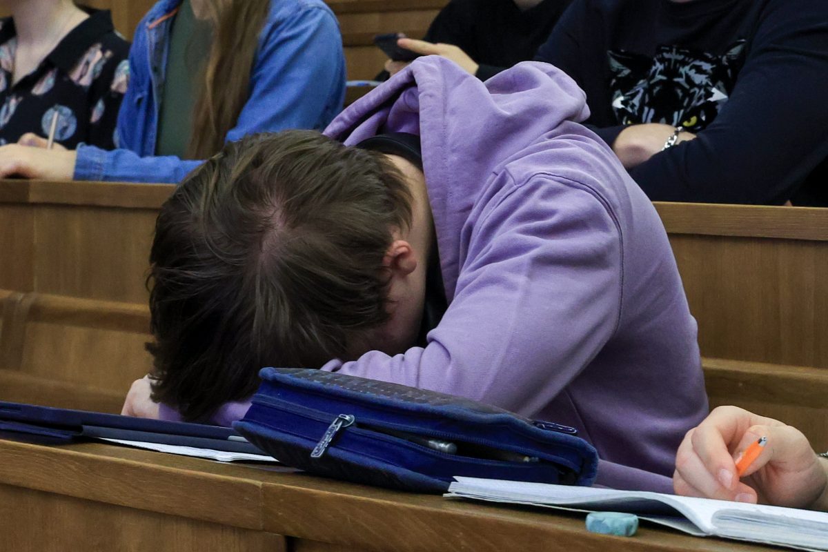 студент спит за партой