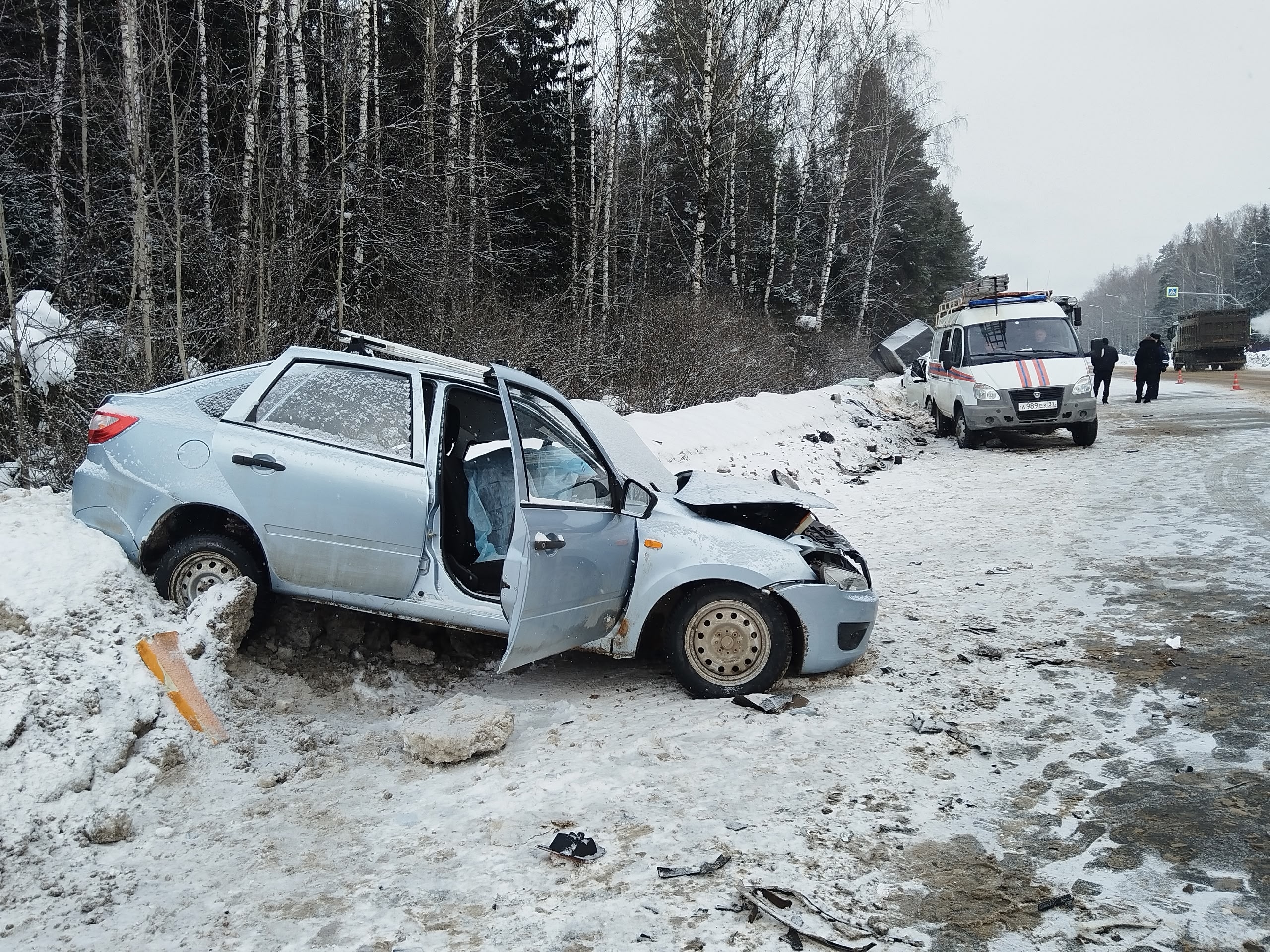 В Ивановской области в ДТП с грузовиком погиб водитель «Лады»