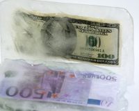 доллар и евро, лед