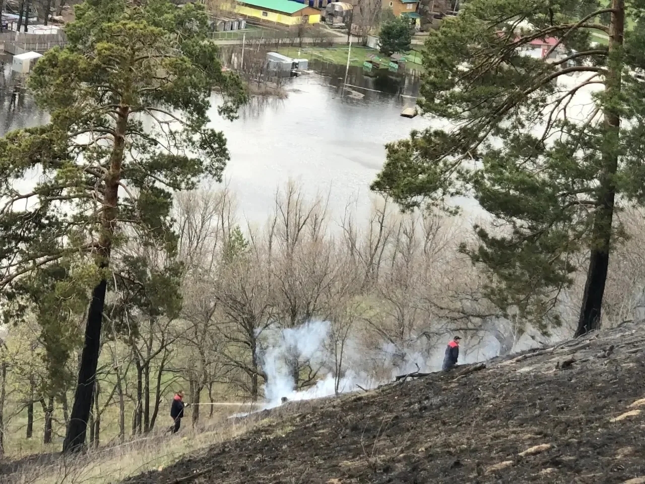 пожар Грушинская поляна