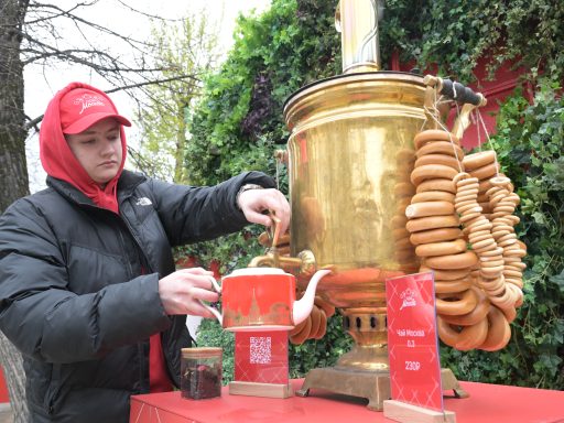 самовар, чай, бублики