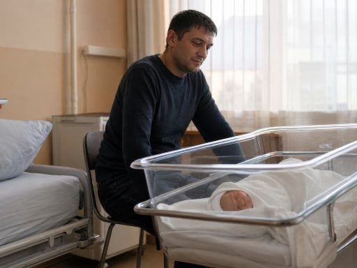 Мужчина и новорожденный ребенок