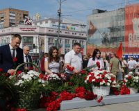 Сотрудники «Орелэнерго» приняли участие в церемонии подъема Знамени Победы
