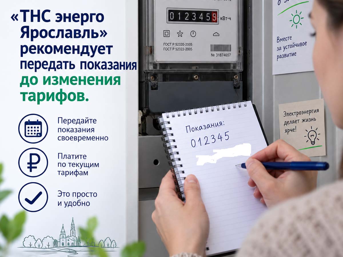 «THC энерго Ярославль» рекомендует передать показания до изменения тарифов